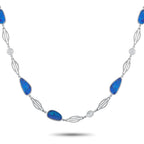 Platinum 4.60ct Diamond and Opal Necklace