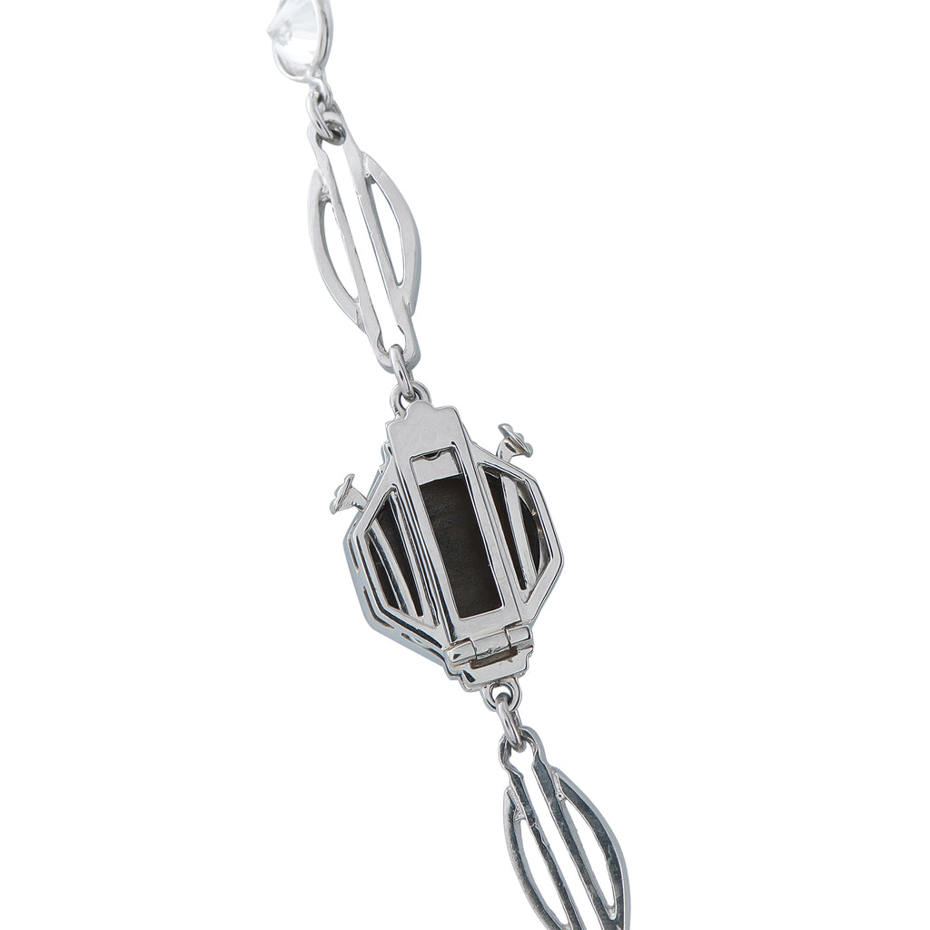 Platinum 4.60ct Diamond and Opal Necklace