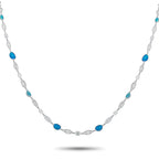 Platinum 7.40ct Diamond and Opal Necklace