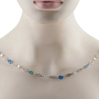 Platinum 7.40ct Diamond and Opal Necklace