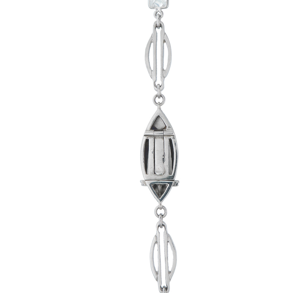 Platinum 7.40ct Diamond and Opal Necklace