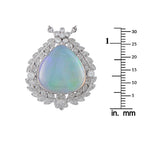 Platinum 3.12ct Diamond and Opal Pendant