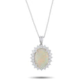 Platinum 1.10ct Diamond and Opal Pendant