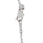 18K White Gold 0.20ct Diamond and Opal Pendant