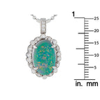 18K White Gold 0.20ct Diamond and Opal Pendant