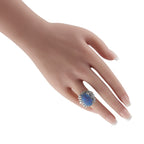 Platinum 2.0ct Diamond and Opal Cocktail Ring