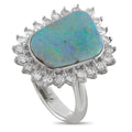 Platinum 1.30ct Diamond and Opal Ring