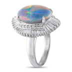 Platinum 1.39ct Diamond and Black Opal Ring