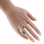 Platinum 1.39ct Diamond and Black Opal Ring