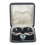 Vintage Platinum 20.0ct Diamond and Paraiba Tourmaline Necklace