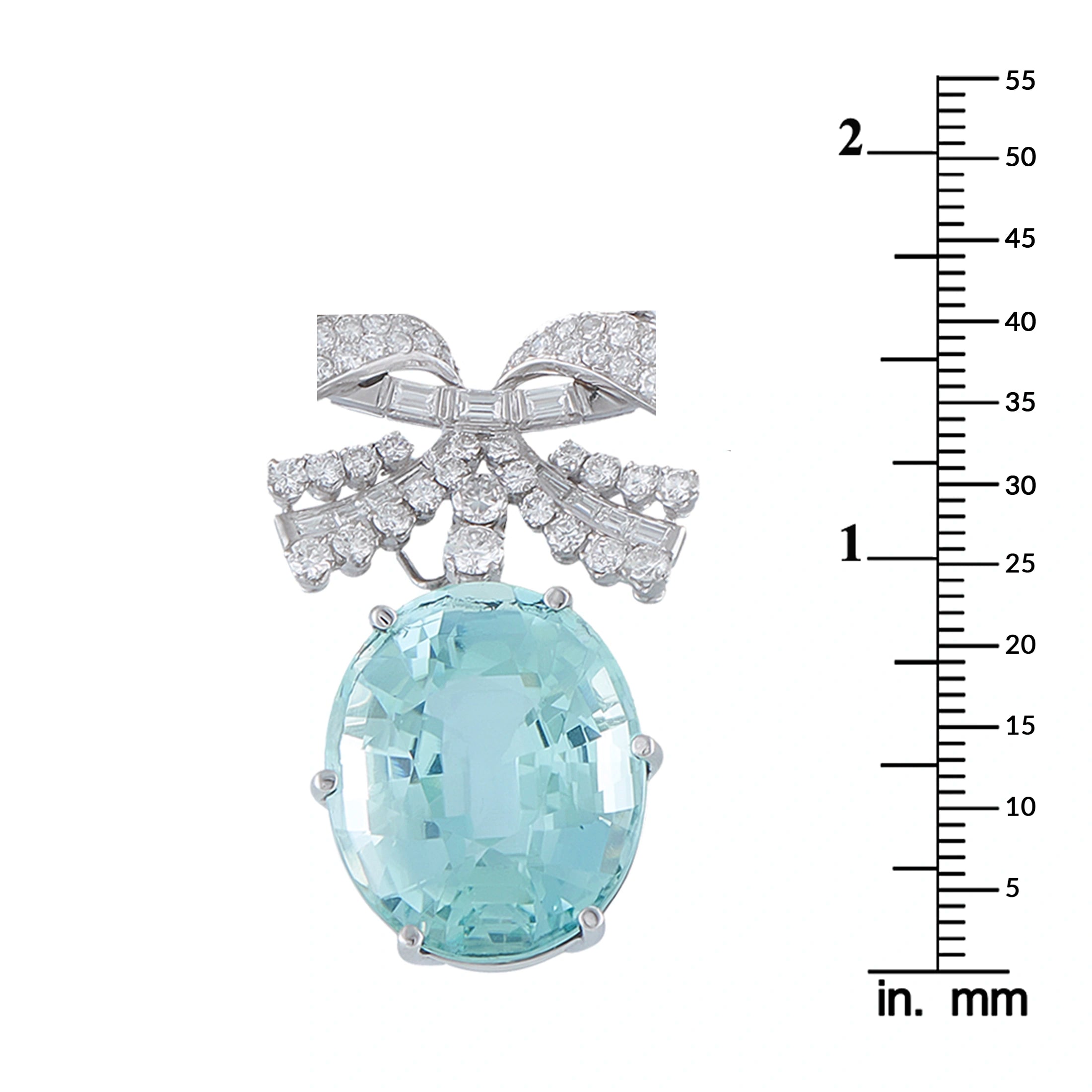 Vintage Platinum 20.0ct Diamond and Paraiba Tourmaline Necklace