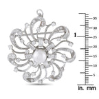 Platinum 2.10ct Diamond Pearl Swirl Brooch