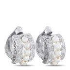 Platinum 0.40ct Diamond and Pearl Clip-On Earrings