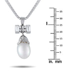 Platinum 0.85ct Diamond and Pearl Pendant