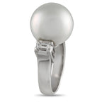 Exclusive Platinum 0.68ct Diamond and Pearl Earrings