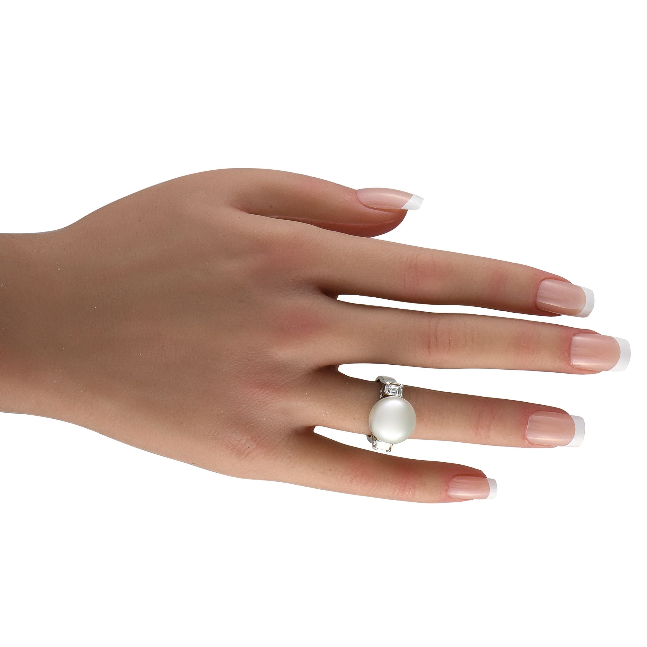 Exclusive Platinum 0.68ct Diamond and Pearl Earrings