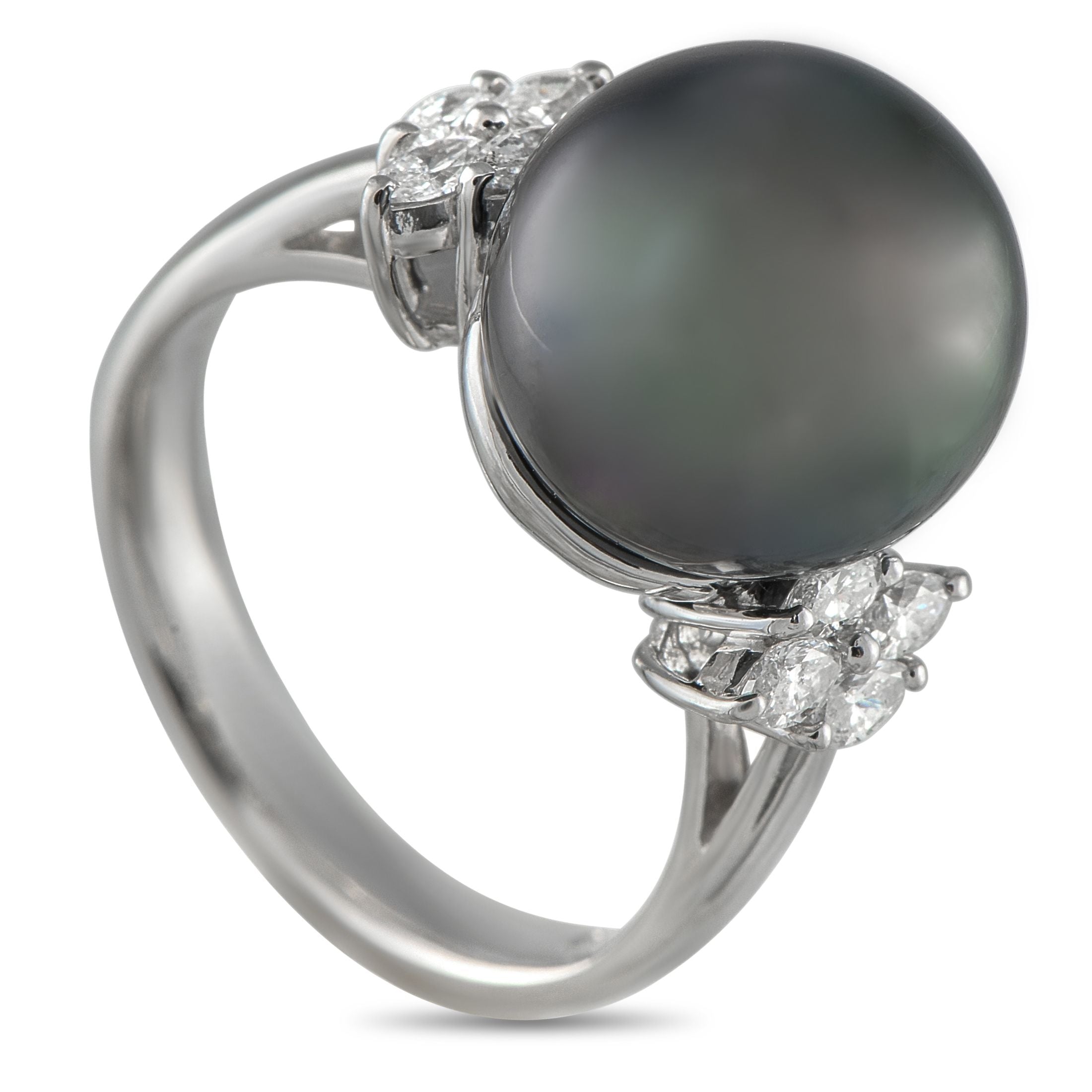 Exclusive Platinum 0.38ct Diamond and Pearl Ring MF10-051425 – Elegant and unconventional, this luxury ring defies expectatio