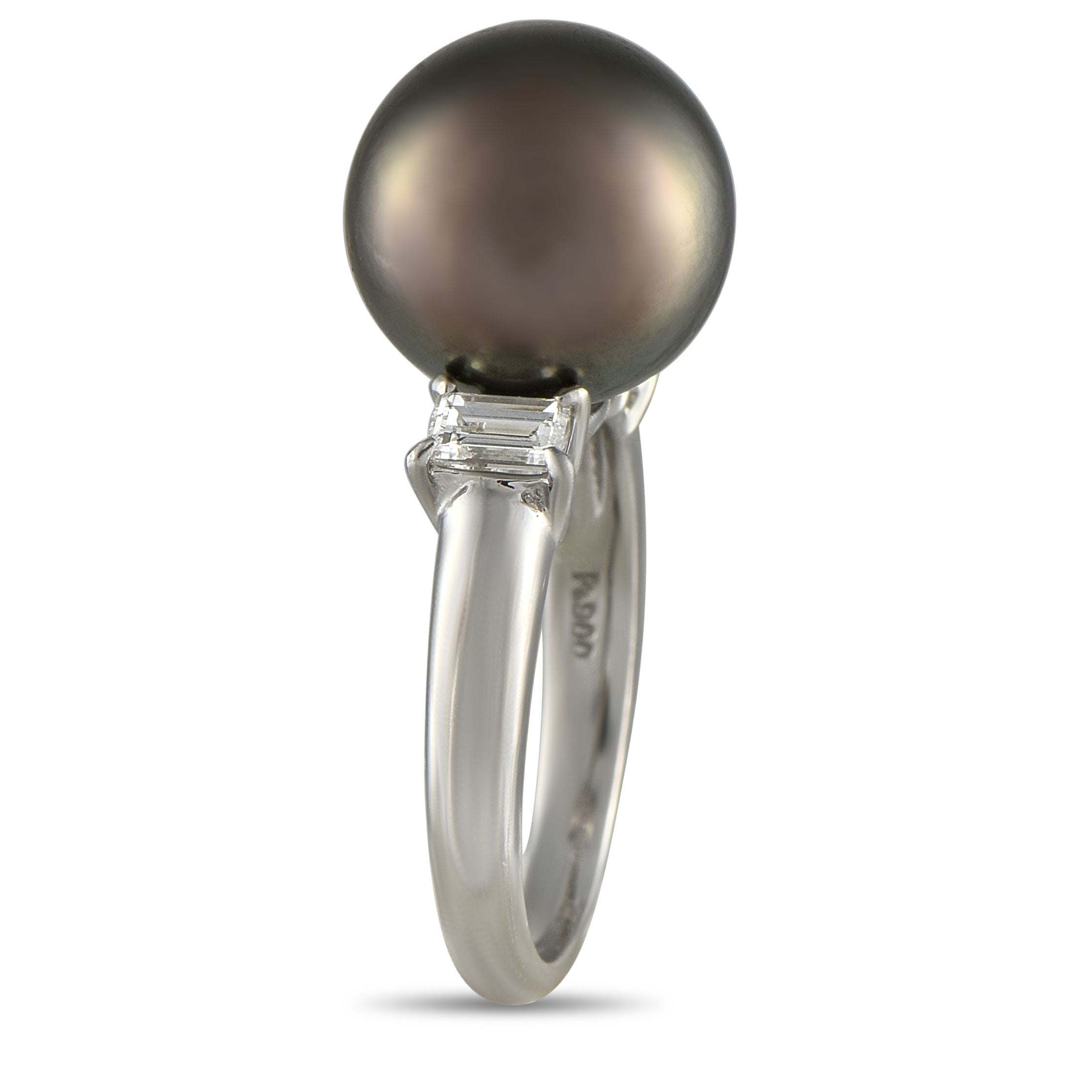 Exclusive Platinum 0.40ct Diamond and Pearl Ring