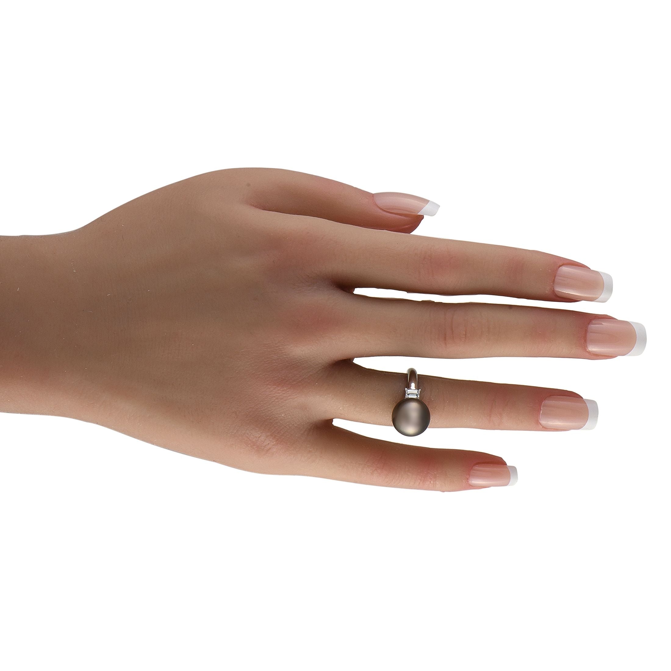 Exclusive Platinum 0.40ct Diamond and Pearl Ring