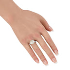 Exclusive Platinum 0.41ct Diamond and Pearl Ring