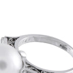 Exclusive Platinum 0.41ct Diamond and Pearl Ring