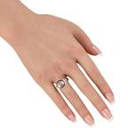 Exclusive Platinum 0.72ct Diamond and Black Pearl Ring