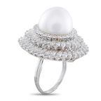 Exclusive Platinum 5.0ct Diamond and Pearl Ring