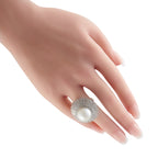 Exclusive Platinum 5.0ct Diamond and Pearl Ring