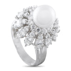 Platinum 2.76ct Diamond and Pearl Ring