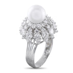 Platinum 2.76ct Diamond and Pearl Ring