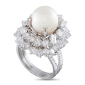Platinum 2.90ct Diamond and Pearl Ring