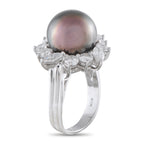 Platinum 1.80ct Diamond and Pearl Ring