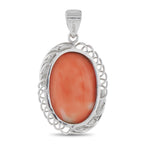 Platinum 0.35ct Diamond and Coral Pendant