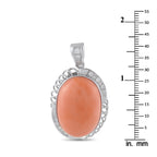 Platinum 0.35ct Diamond and Coral Pendant