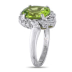 Exclusive Platinum 0.60ct Diamond and Peridot Ring