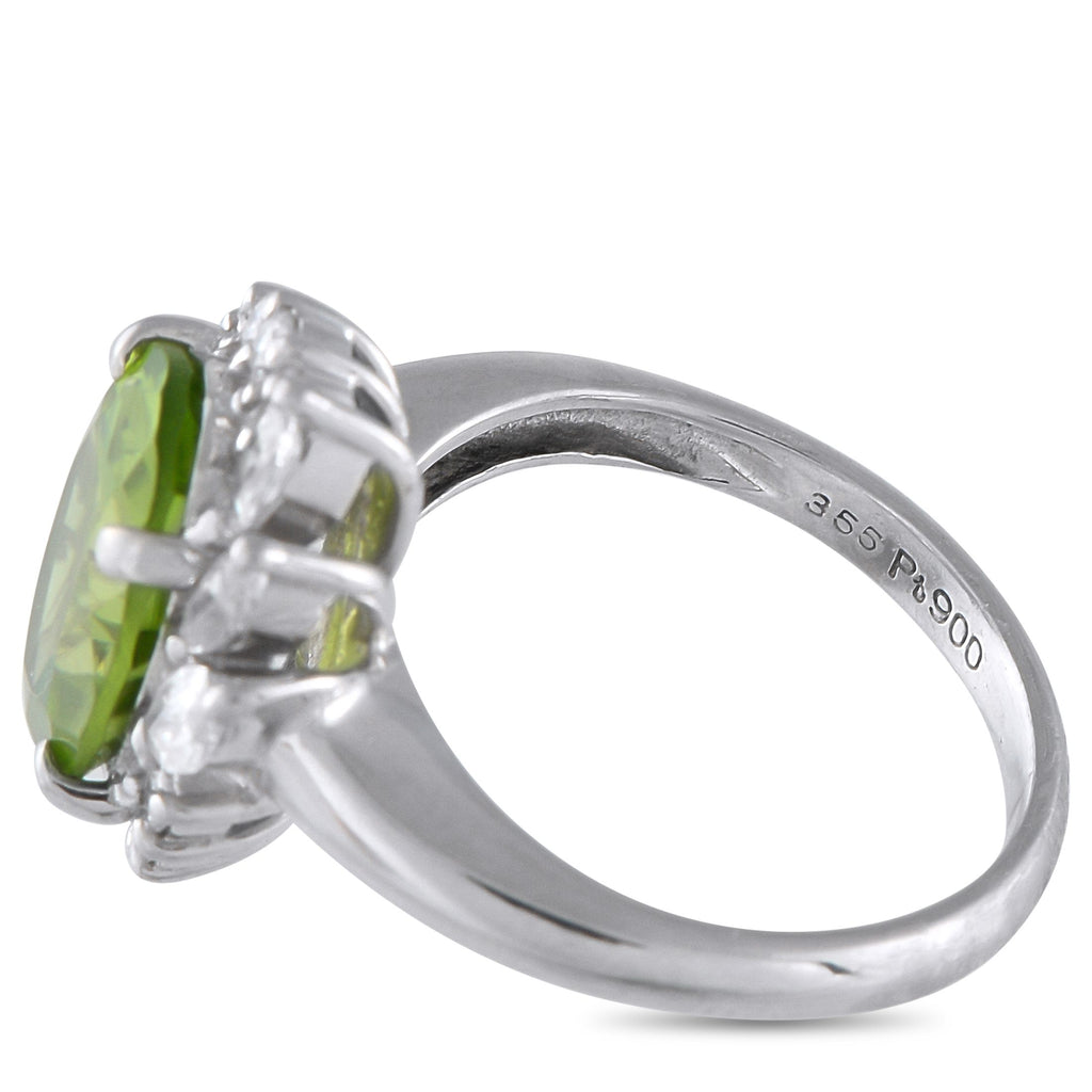 Exclusive Platinum 0.60ct Diamond and Peridot Ring