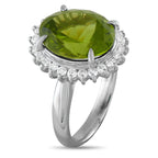 Exclusive Platinum 0.50ct Diamond and Peridot Ring