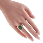 Platinum 0.78ct Diamond and Peridot Ring
