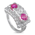 Platinum 0.90ct Diamond and Pink Sapphire Ring