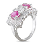 Platinum 0.90ct Diamond and Pink Sapphire Ring