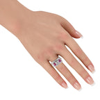 Platinum 0.90ct Diamond and Pink Sapphire Ring