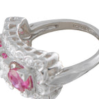 Platinum 0.90ct Diamond and Pink Sapphire Ring