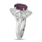 Platinum 1.26ct Diamond and Purple Sapphire Ring