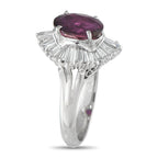 Exclusive Platinum 1.26ct Diamond and Purple Sapphire Ring
