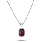 Platinum 0.80ct Diamond and Rhodolite Garnet Pendant