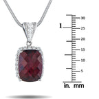 Exclusive Platinum 0.80ct Diamond and Rhodolite Garnet Pendant Necklace