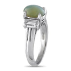 Exclusive Platinum 0.58ct Diamond and Cats Eye Ring