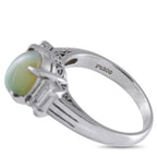 Platinum 0.58ct Diamond and Cats Eye Ring