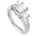 Exclusive Platinum 2.08ct Diamond Ring MF01-072125 – A clean and classic three-stone setting rounds out the elegant look of t