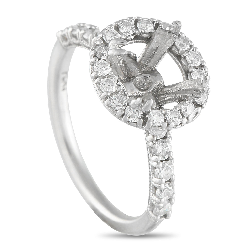 Exclusive Platinum 0.75ct Diamond Mounting Ring MF17-081925 – This luxury ring awaits the perfect center stone